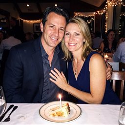 Diego and his wife at their anniversary dinner